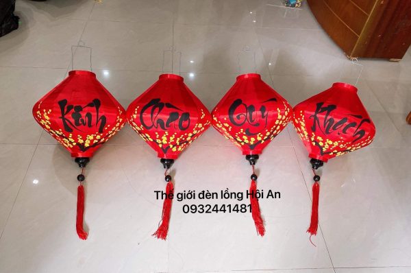 Bộ đèn lồng Kính chào quý khách (Hoặc vẽ theo yêu cầu) - Ảnh 2