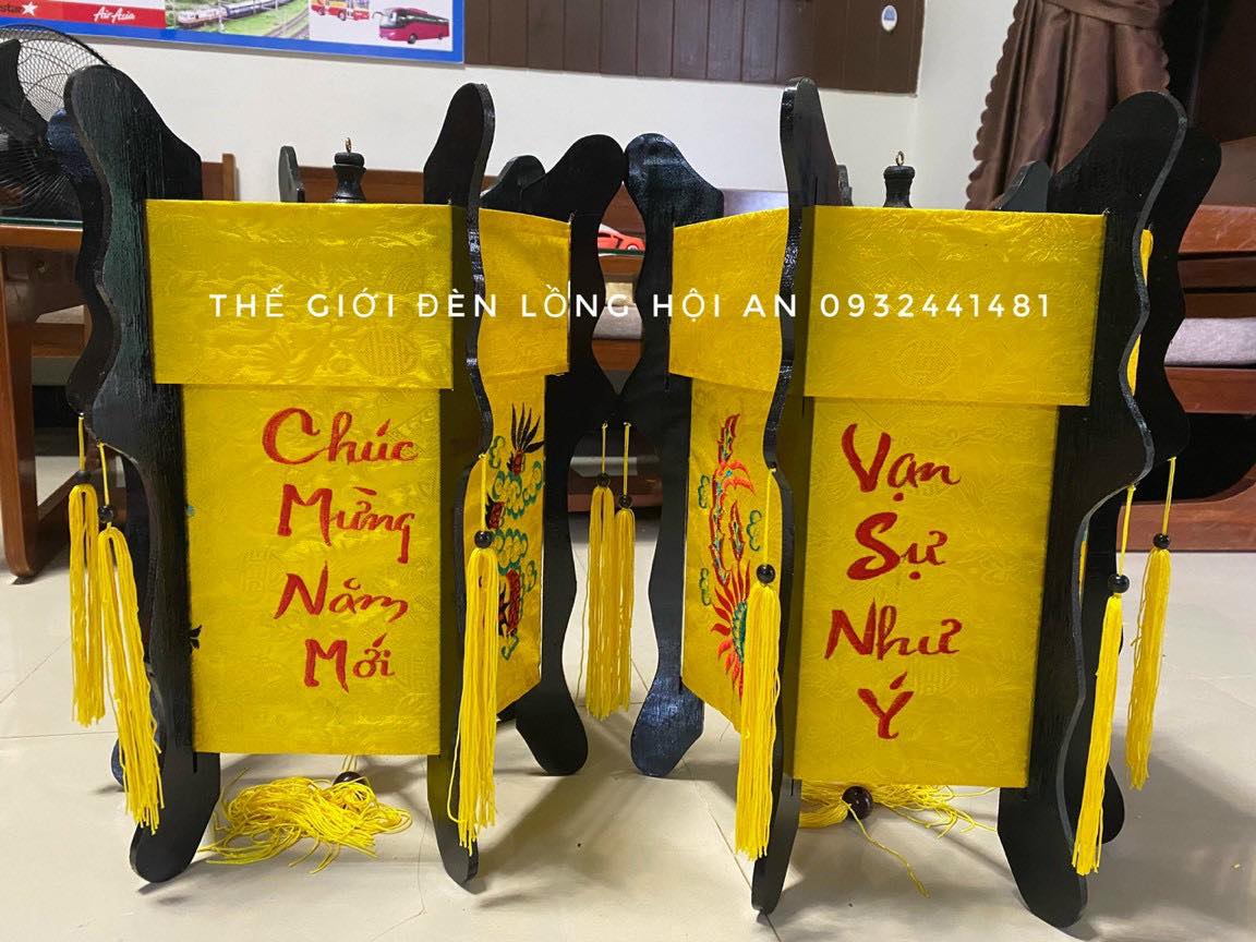 Đèn lục giác thêu chủ đề Tết theo yêu cầu