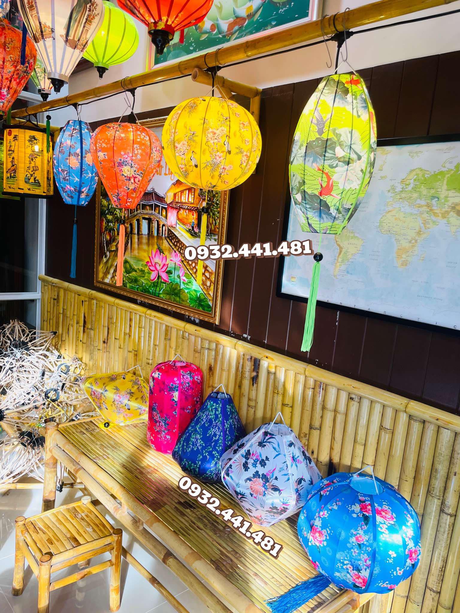 Đèn lồng hoa văn khung sắt - Ảnh 2