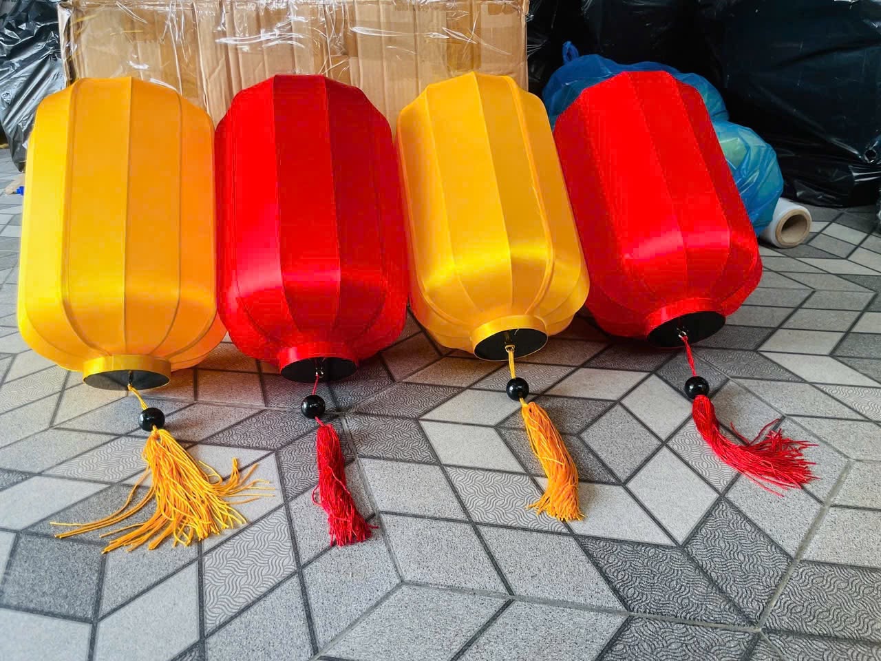 Đèn lồng vải cao cấp kiểu trụ CC19 - Ảnh 2